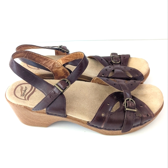 Dansko Shoes - Dansko Sissy Strappy Clog Wedge Women's Sandals Sz 10.5